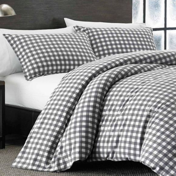 Eddie Bauer Bedding Gray Preston Duvet Cover Set Fullqueen Eddie